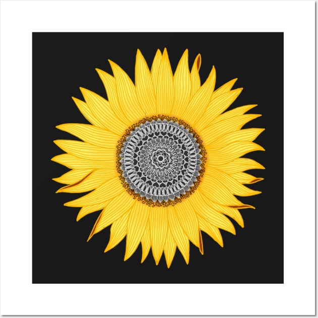 Sunflower mandala Wall Art by paviash